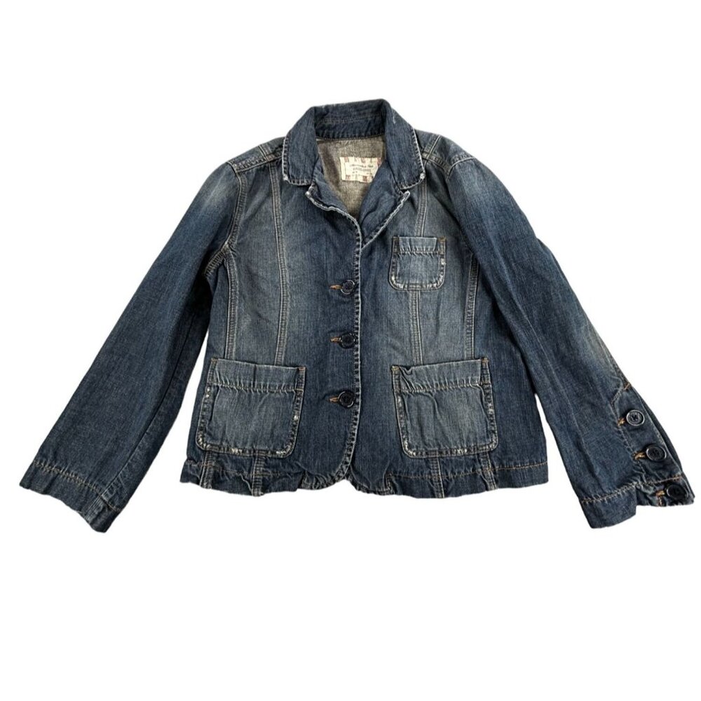 Abercrombie & Fitch Womens Denim Jacket With Button Closure & Pockets Coat